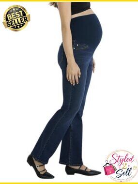 Maternity Super Stretch Secret Fit Over the Belly Bootcut Pregnancy Jeans